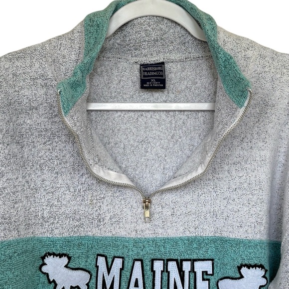 Harrisburg Trading Co Company Maine Moose Pull Over Half Zip Sweater Size XL - Picture 3 of 5